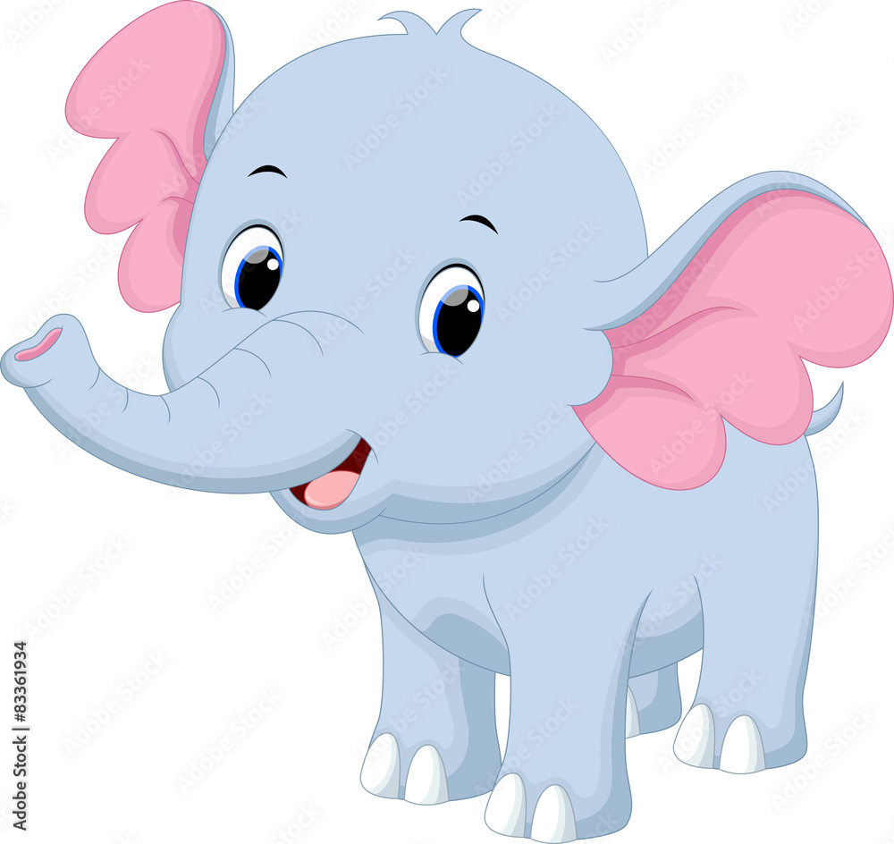 Cute baby elephant cartoon