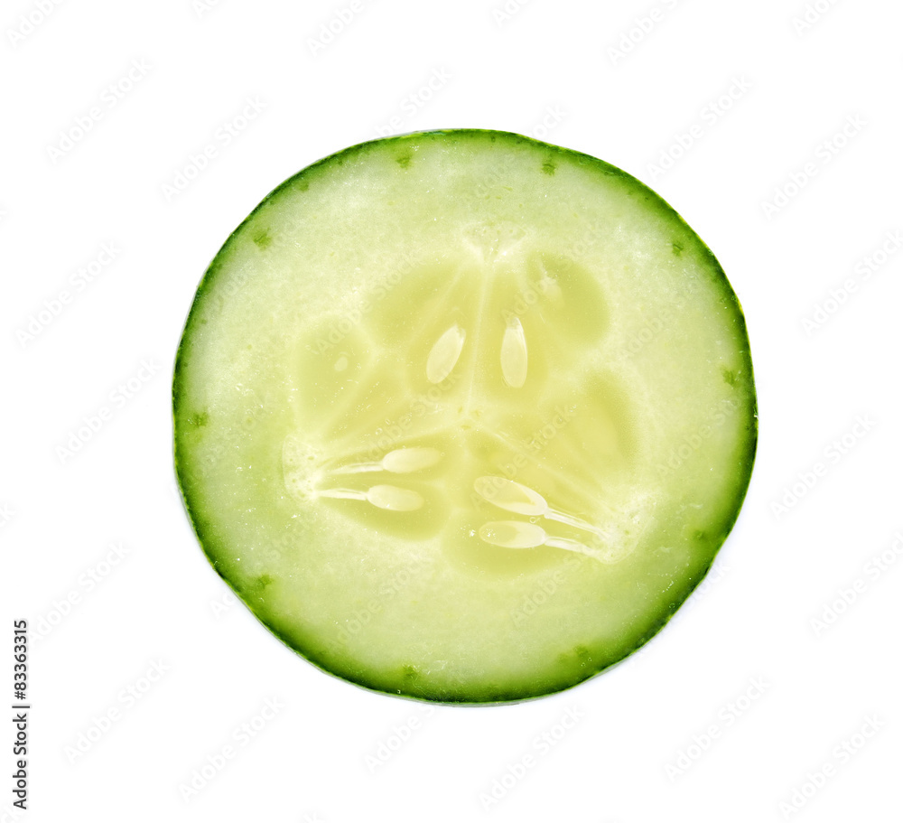 Cucumber and slices isolated over white background Cucumber and slices isolated over white background