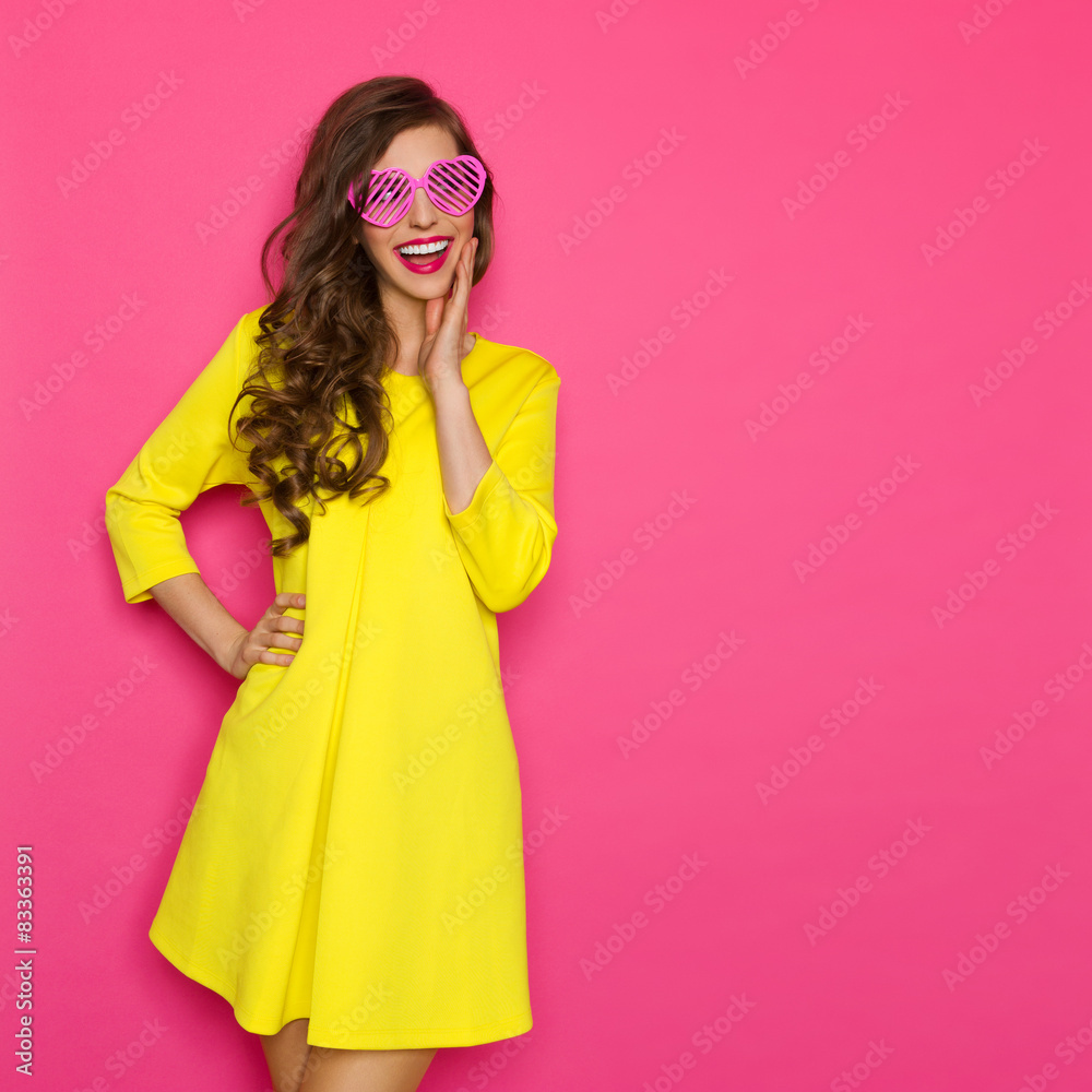 Curious Girl In Pink Sunglasses Curious Girl In Pink Sunglasses
