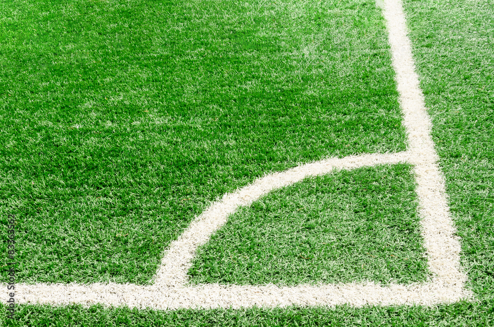 white corner field line on soccer field white corner field line on soccer field