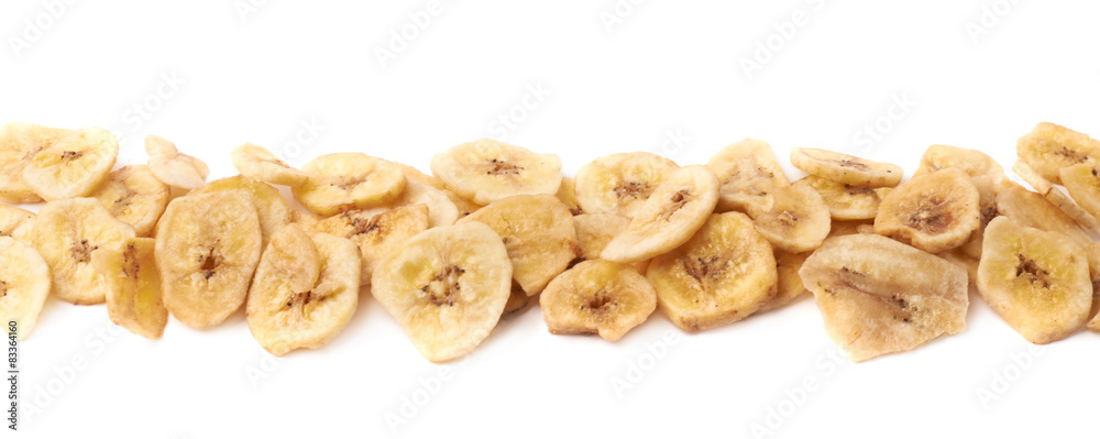 Line made of dried banana slices