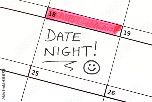 Date Night Written on a Calendar photo