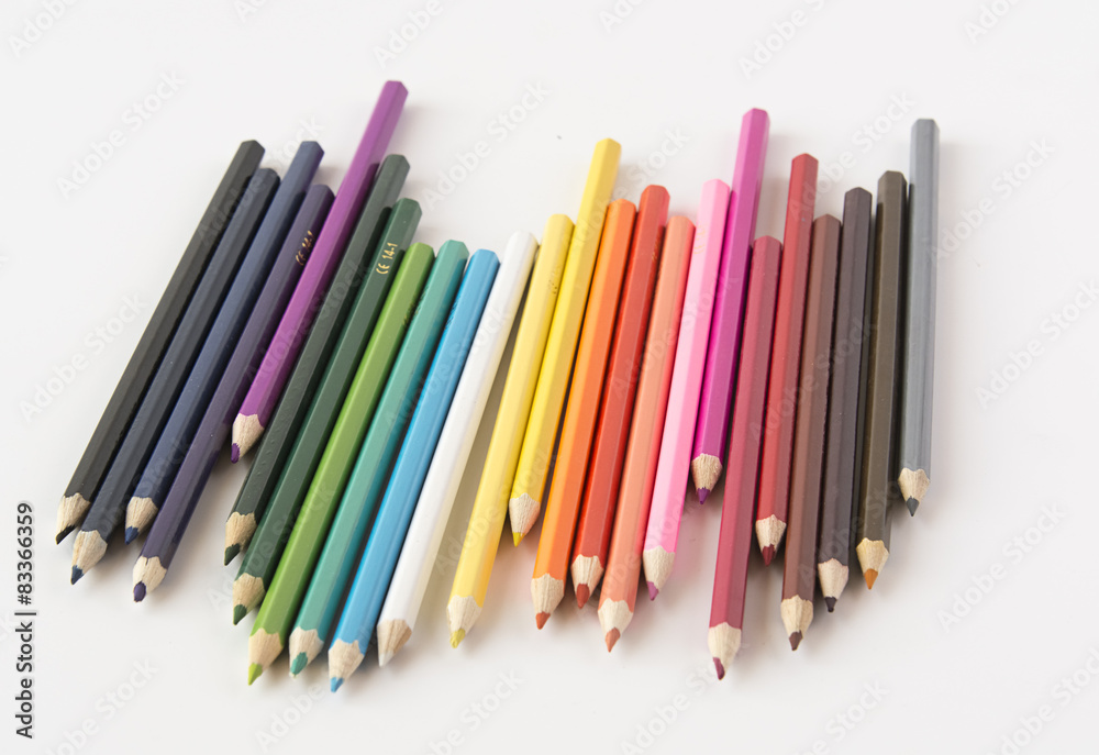 A set of color pencils A set of color pencils