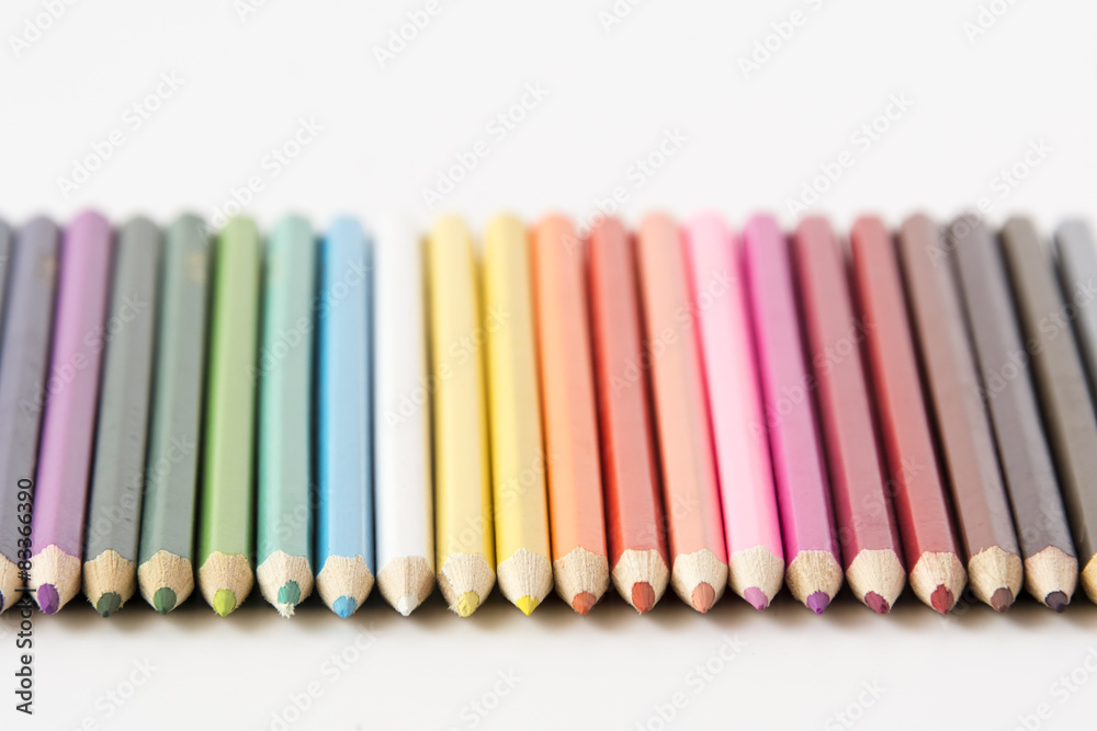 A set of color pencils