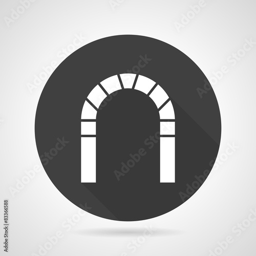 Round arch black vector icon