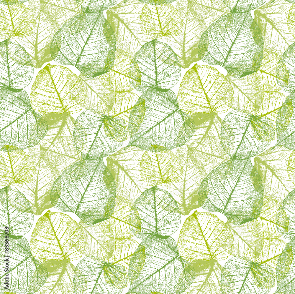 Seamless floral pattern with leaves. 