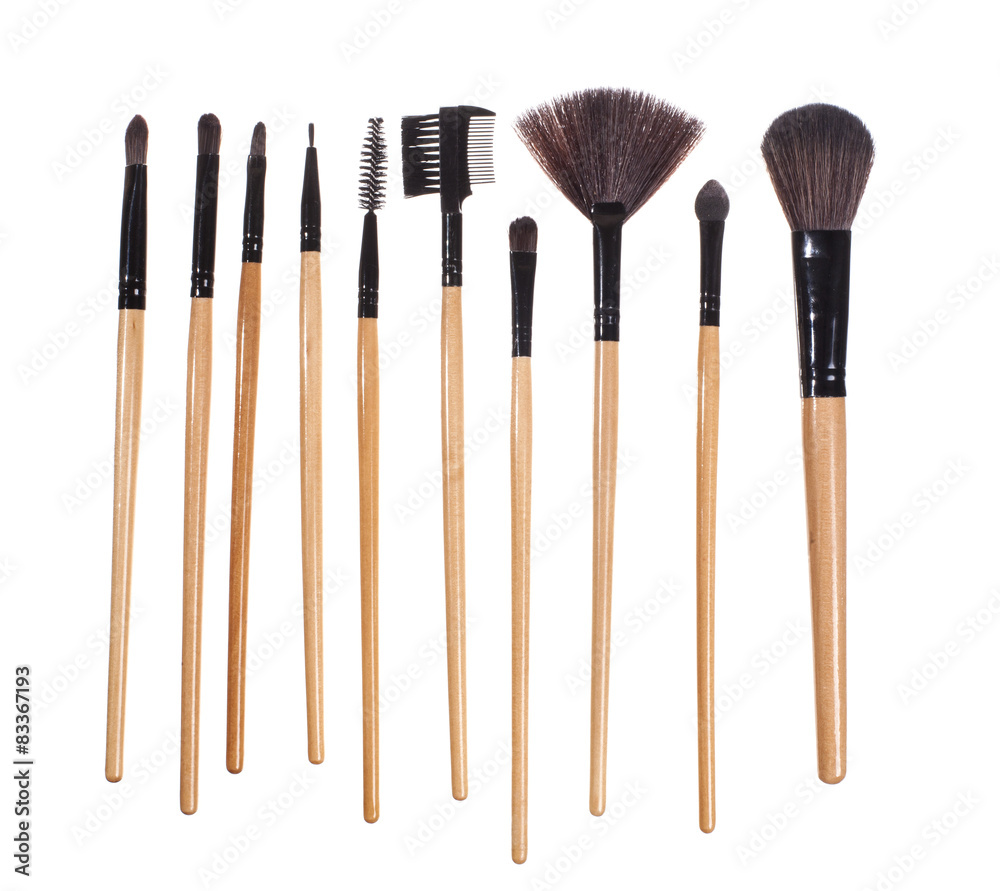 Make up brushes, isolated on white - Stock image Make up brushes, isolated on white - Stock image