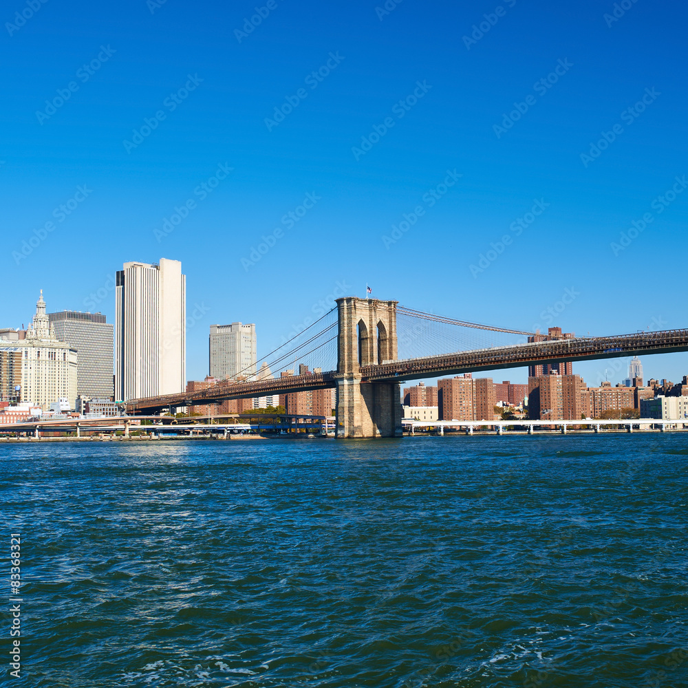 Lower Manhattan skyline view from Brooklyn