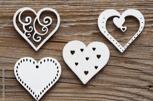 Wooden hearts.