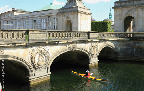 Marble bridge to Palace Kristiansborg. Copenhagen, Denmark photo