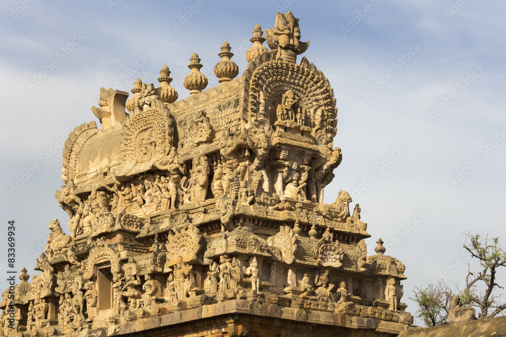 Apex of the Gopuram over entrance gate.