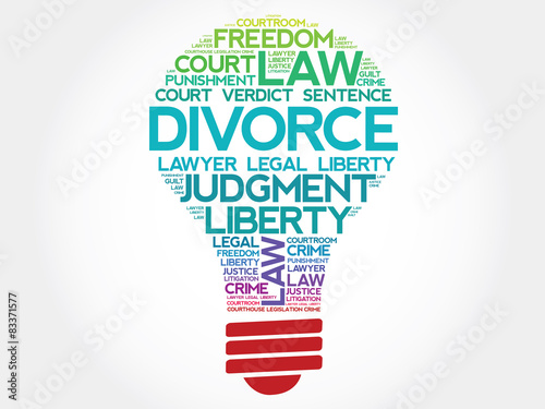 Divorce bulb word cloud concept