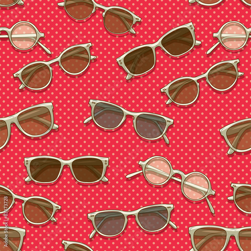 Retro sunglasses seamless pattern