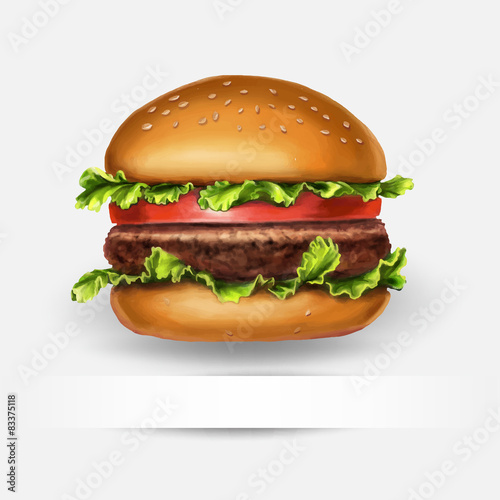 hamburger, vector, with space for text