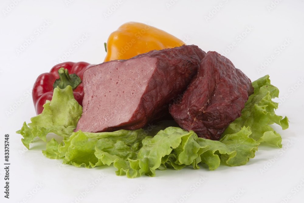 Composition of the smoked meat and vegetables. Composition of the smoked meat and vegetables.