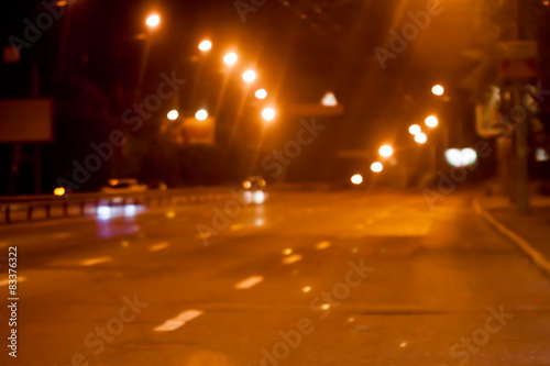 blurred night street background with boke