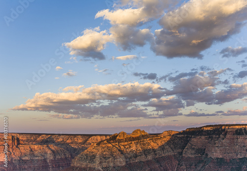 colorful Sunset at Grand Canyon seen from Mathers Point, South R