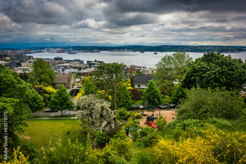 View of Elliott Bay  from Kerry Park  in Seattle  Washington.