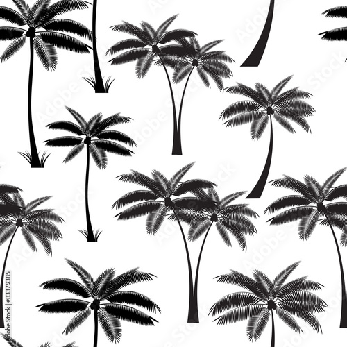 Palm Leaf Seamless Pattern Background Vector Illustration