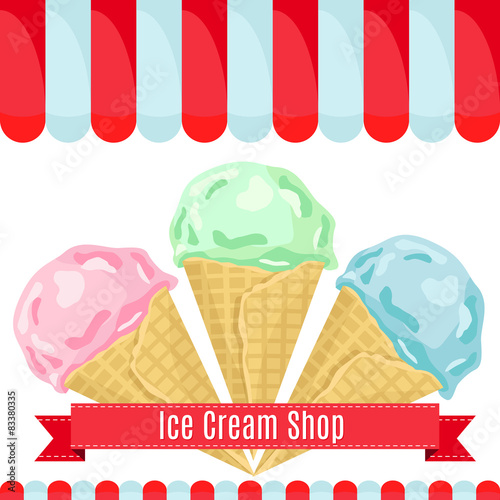 Ice cream shop vector set