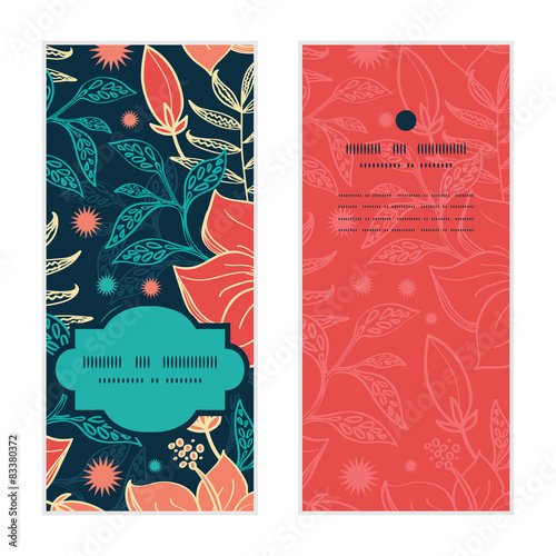 Vector vibrant tropical hibiscus flowers vertical frame pattern