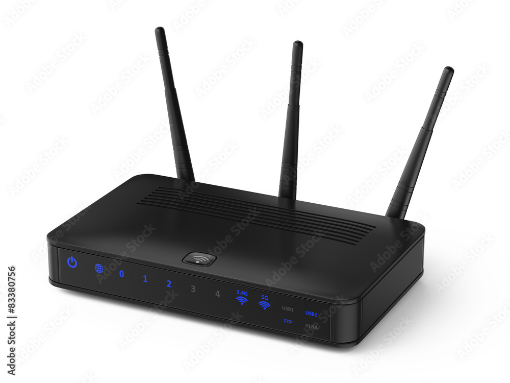 Wireless router isolated on white Wireless router isolated on white