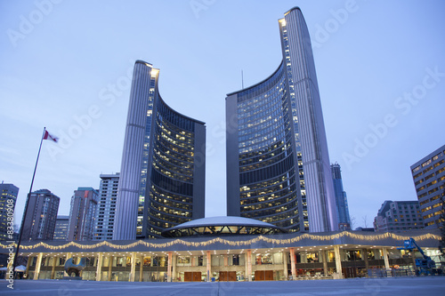 Photography city hall and Nathan Phillips Square in Toronto
