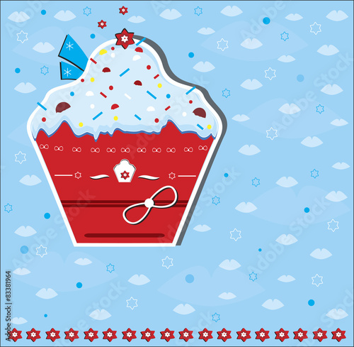 cupcake red on blue lips texture