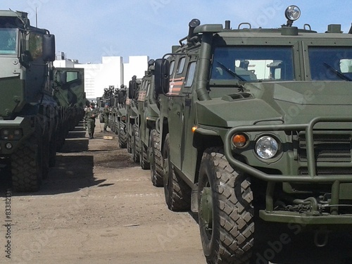 Bilde på lerret Military convoy
