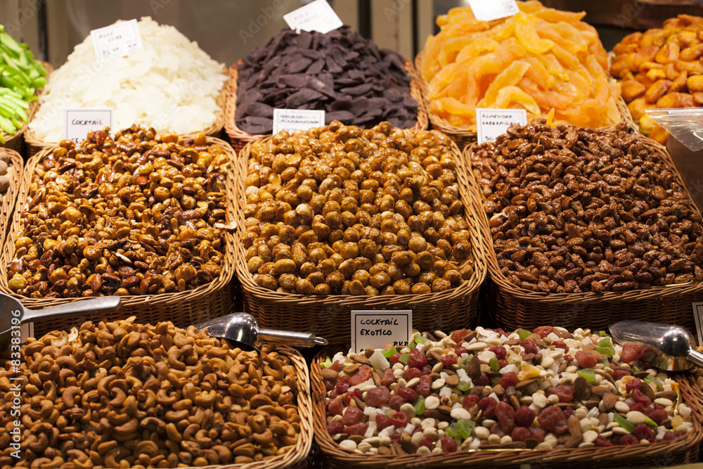 Nuts and almonds in the market Nuts and almonds in the market