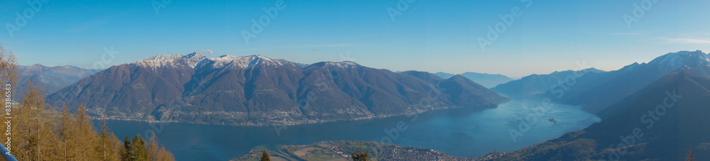 Panoramic view of Lago Maggiore from Cardada ,Locarno