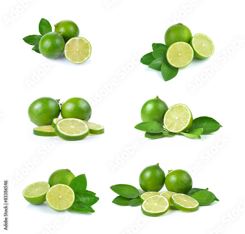 Fresh lime  Isolated on white background