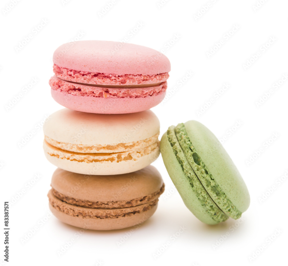 colorful macaroons on white background with clipping path colorful macaroons on white background with clipping path