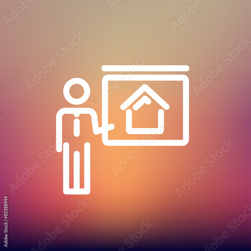 Real Estate Training thin line icon