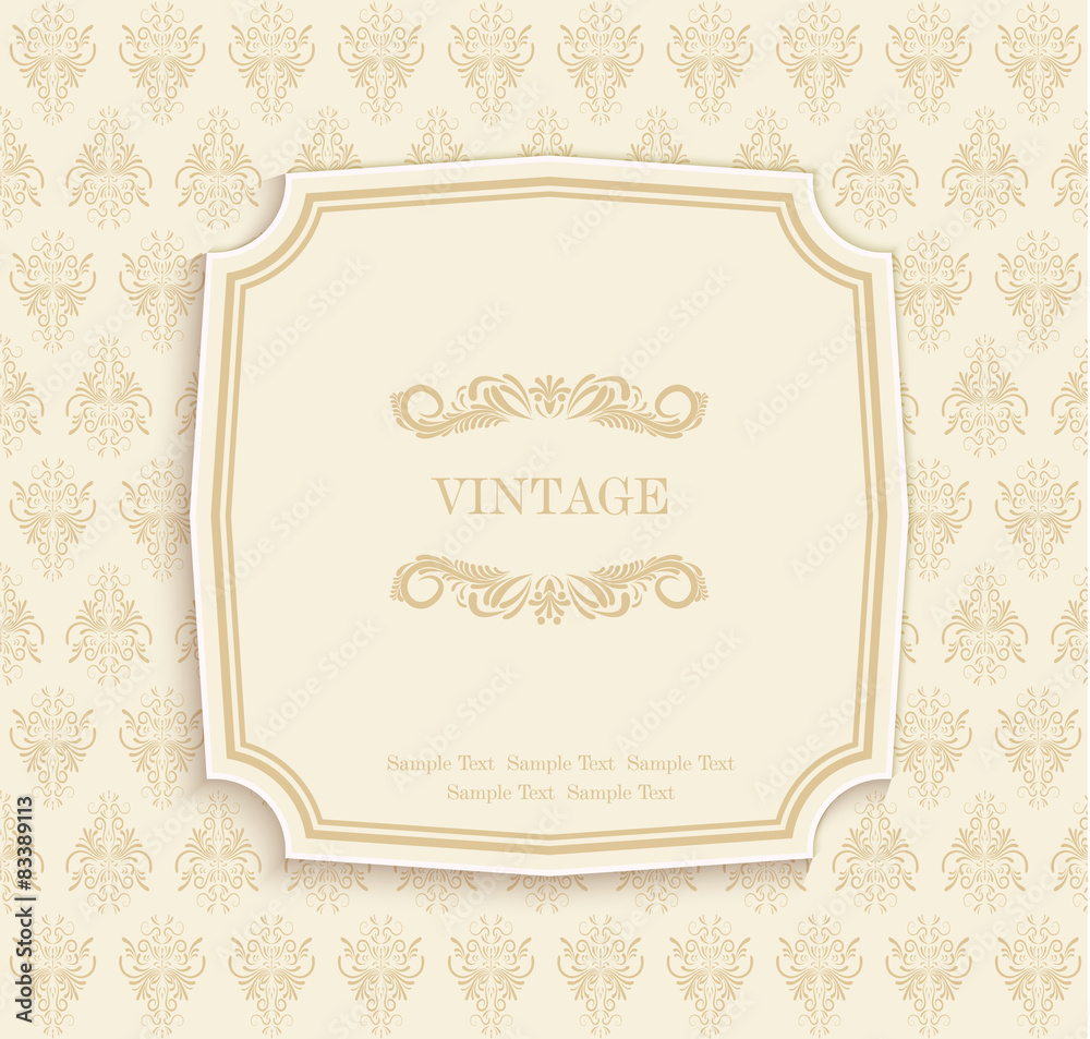 Gold  Vintage Invitation and Greeting Card 