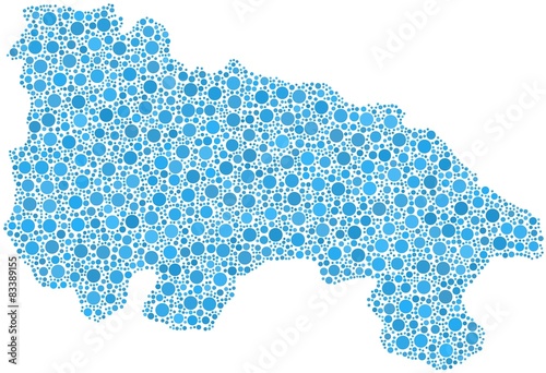Autonomous Community of La Rioja in a mosaic of blue bubbles photo