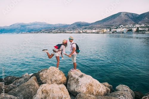 couple in vacation on Greece