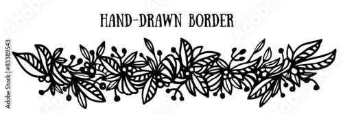 Hand drawn floral border