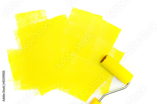 yellow paint roller
