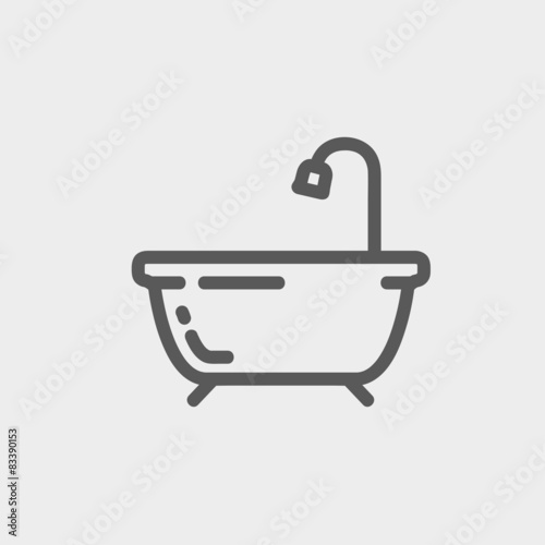 Bathtub thin line icon