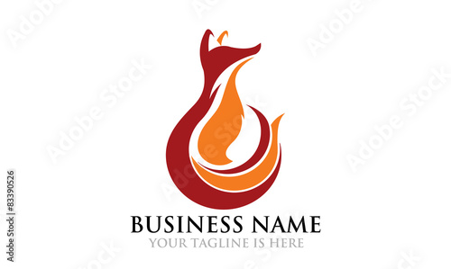 Elegant Flame Fox Logo