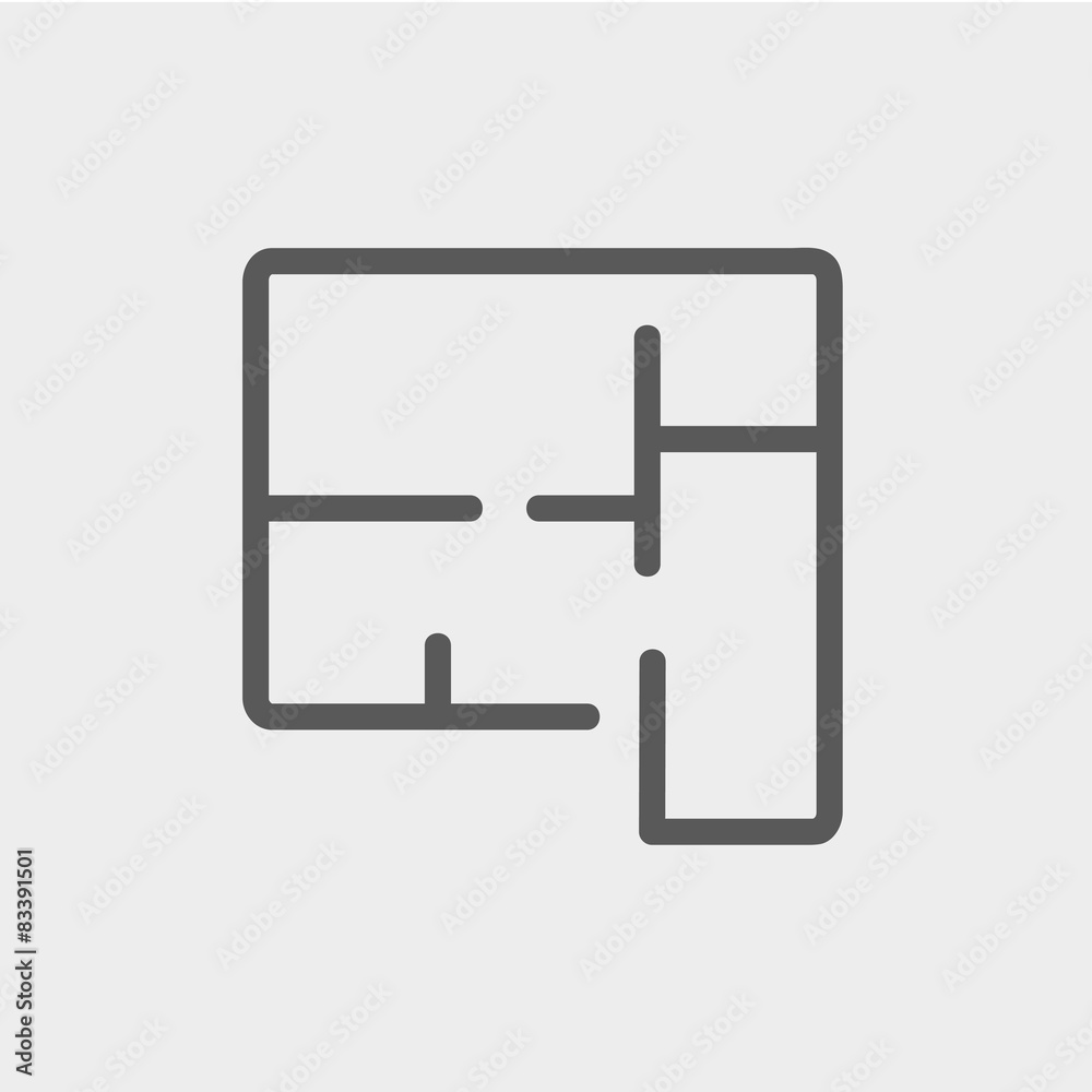 House infographic thin line icon House infographic thin line icon