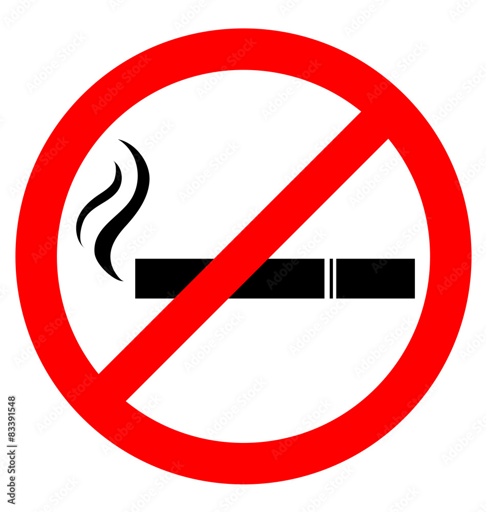 Prohibiting smoking sign Prohibiting smoking sign