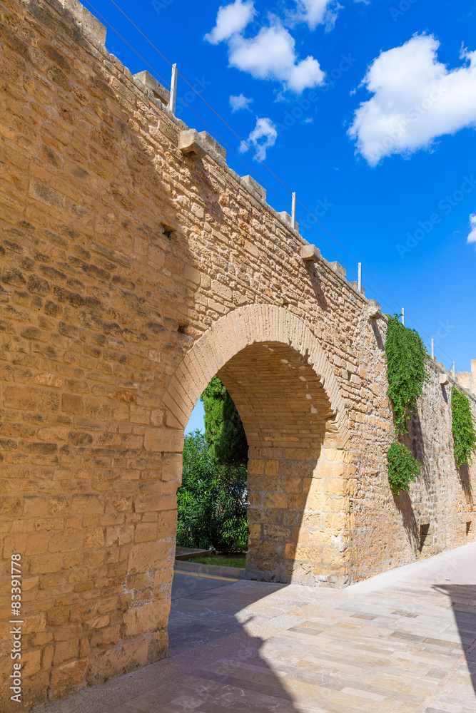 Alcudia Old Town fortres wall in Majorca Mallorca