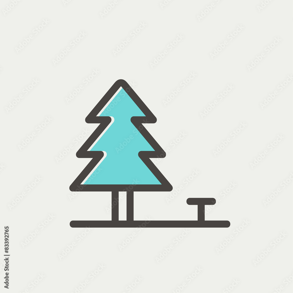 Pine tree thin line icon Pine tree thin line icon