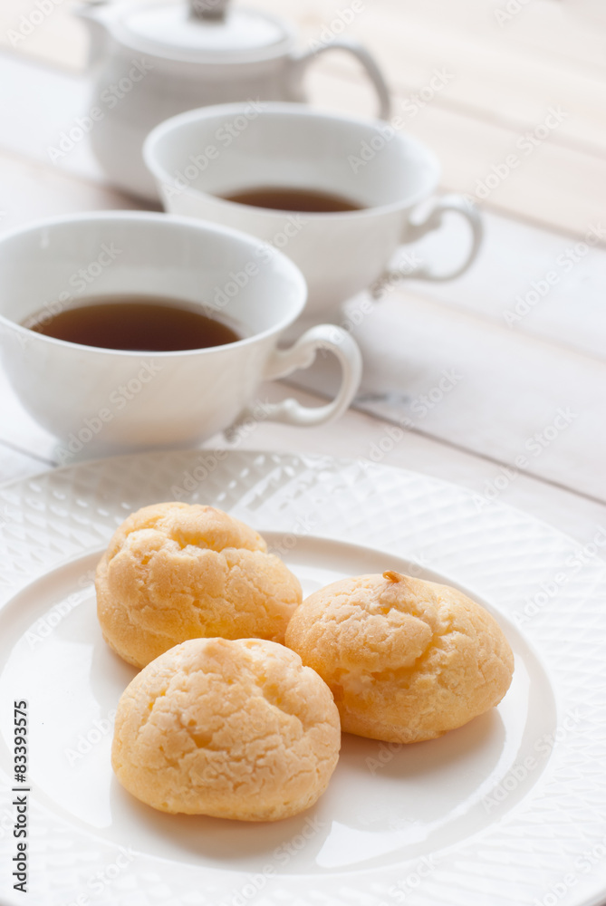 Fresh Mini Cream Puffs ,Close Up