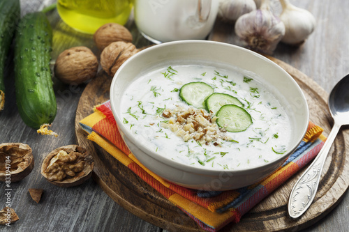 Tarator, bulgarian sour milk soup