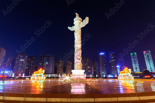 Ornamental column in Xinghai square, Dalian China