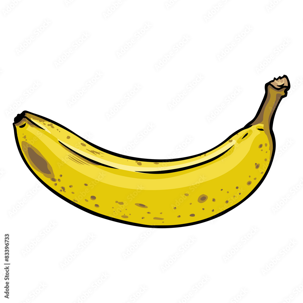 Vector Single Cartoon Overripe Banana