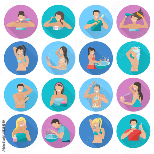 Hygiene Flat Icons Set
